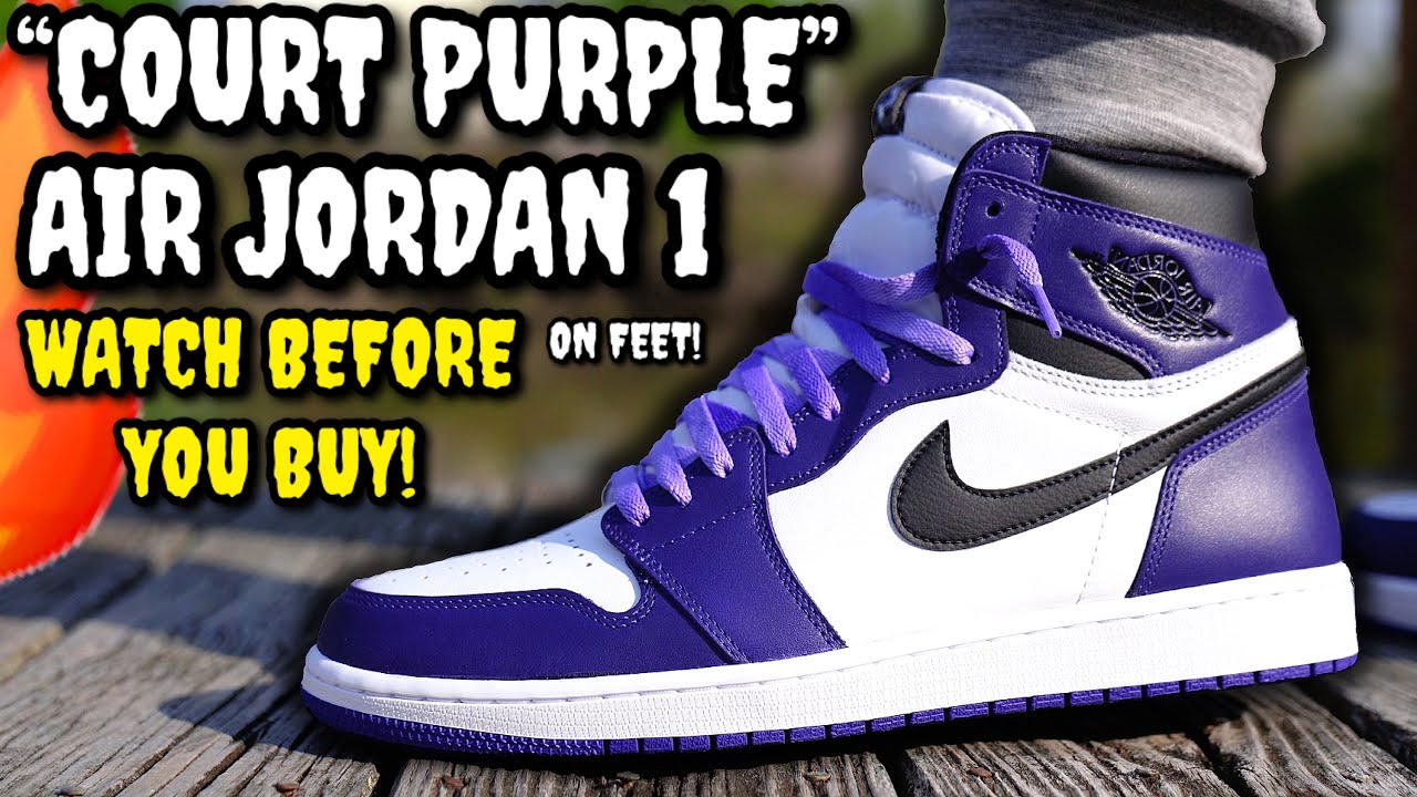 Court Purple Jordan 1 On Feet Flash Sales, UP TO 66% OFF | www 