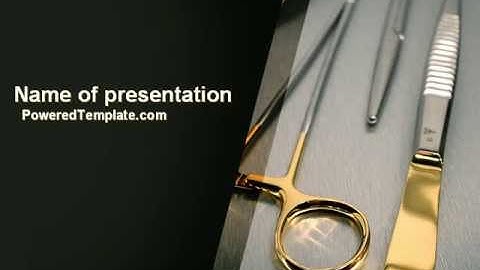 Surgical Instruments In A Dark Colors PowerPoint Template by PoweredTemplate.com