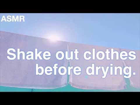 Shake out clothes before drying. 빨래하기 좋은날 ASMR. 빨래 널기