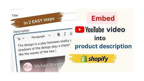 How to embed youtube video in shopify product description