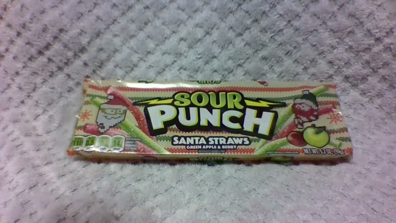 SOUR PUNCH Santa Straws, 3.2oz Tray