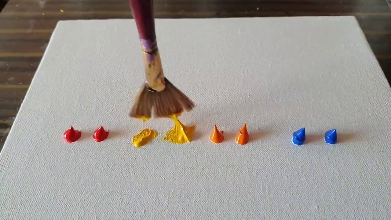 Easy Abstract Landscape Painting Demo For Beginners Using Fan brush