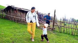 manjita's husband and son in  upper Himalayan remote Nepal || shepherd life of Nepal || rural Nepal