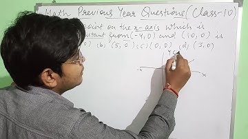 The point on the x-axis which is equidistant from (-4,0) and (10, 0) | class 10 Prev year question