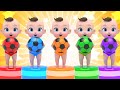 Five Little Monkeys Jumping On The Bed  música colorida Learn Sing A Song! Infantil Nursery Rhymes