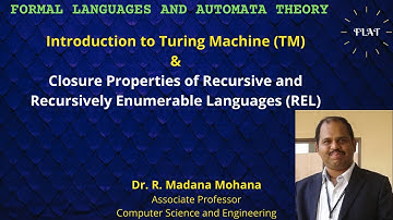 Formal Languages & Automata Theory | Lect-43.1.Turing Machine (TM) |Recursively Enumerable Languages