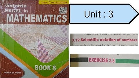 Real number (scientific notation of numbers)class 8 exercise 3.3 Vedanta publications solutions