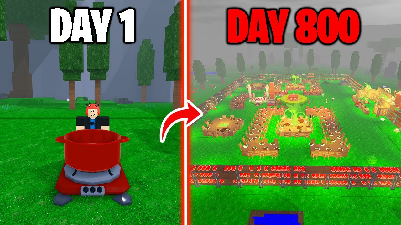 800 Days to Build a Biggest BBQ Base in 99 Nights in the Forest