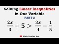 Solving Linear Inequalities in One Variable