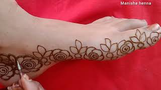 Floral Leg Mehandi Design | 2024 Foot Mehndi Design |