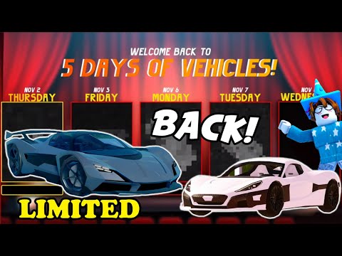 Jailbreak 5 DAYS of VEHICLES is Back! (Roblox Jailbreak)