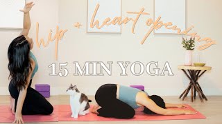 15 Minute Yoga to Release Stuck Energy  | Hip and Heart Openers