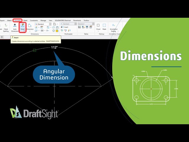 Create Angular Dimension for an Arc Using Smart Dimension