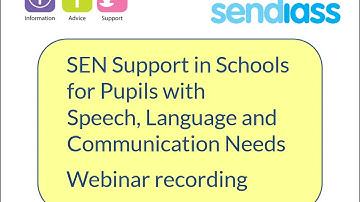 SEN support for pupils with speech, language and communication needs