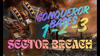 War Commander Sector Breach Conqueror Bases 1-2-3 Free Repair Quick / Viper level 10 *