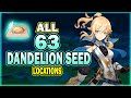 All 63 dandelion seeds location  efficient farming route  jean ascension material  genshin impact