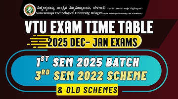 VTU Exam Time Table 2025 | 1st sem, 2nd sem, 3rd sem, 4th sem, 5th sem, 6th sem, 7th sem, 8th sem