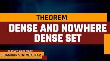 Dense and nowhere dense set with examples | Topology | Z is nowhere dense in R and Q is dense in R.