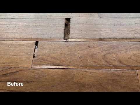 DIY Wood Floor Repair Project | Cheap Quick Fix [Wood Filler Putty and Furniture Touch Up Marker]