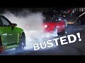 BUSTED!  Mazda MX5 does Burnout in front of Police!