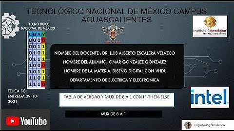 TABLA DE VERDAD Y MUX DE 8 A 1 CON IF-THEN-ELSE (Diseño en VHDL) Multiplexor #INGENIERIA #ELECTRONIC