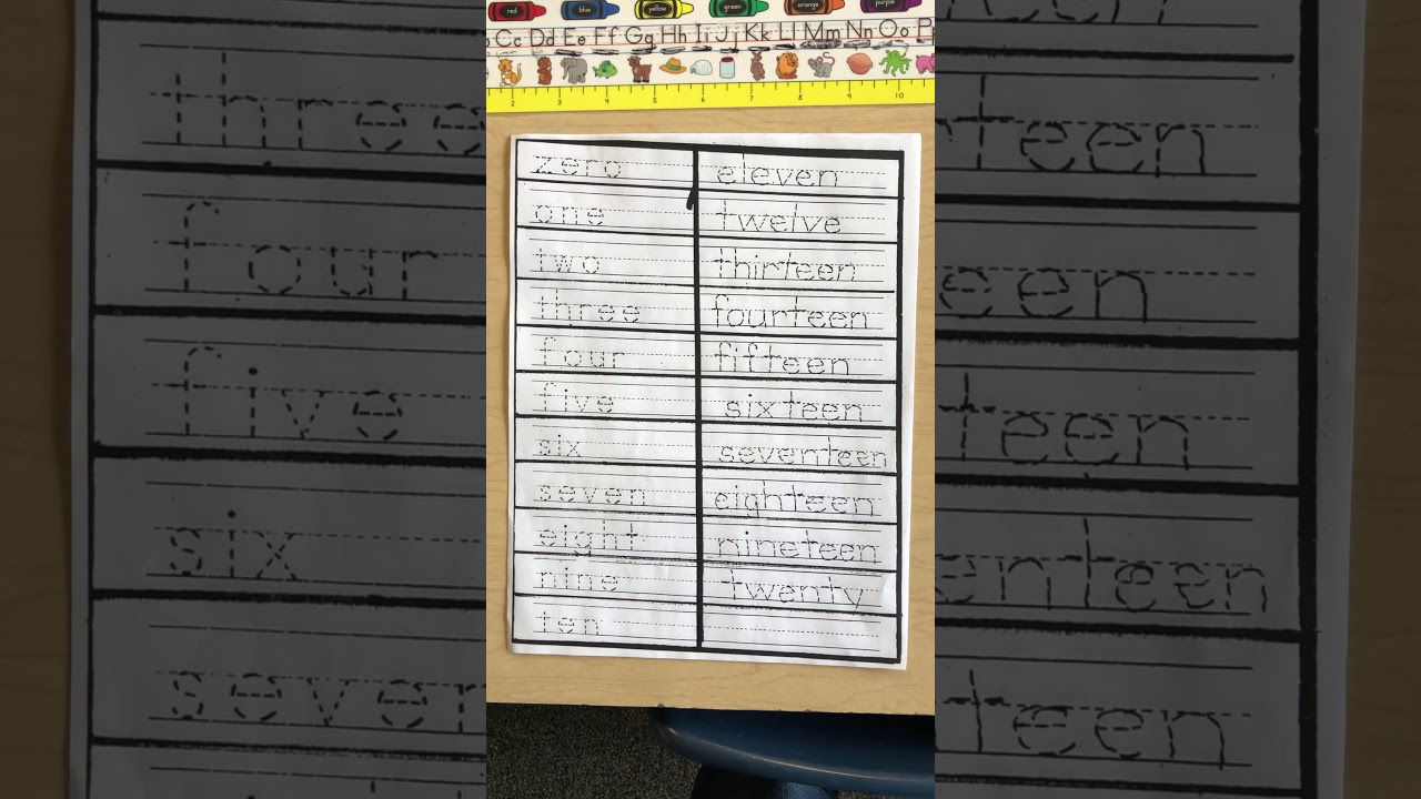 number word sheet youtube