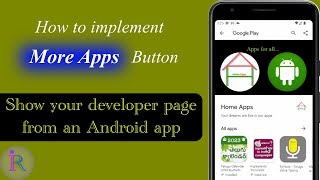 How to implement More Apps feature in android applications. Add button to display more apps. Content