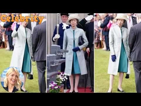 Princess Anne looks 'flattering' in £395 Shibumi Lyra coat at Garden Party in Scotland