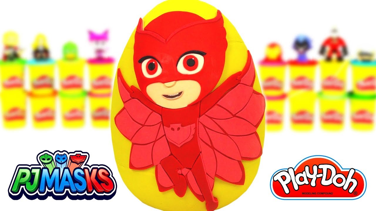 Huevo Sorpresa Gigante de Ululette de PJ Masks en Español de Plastilina Play Doh Juguetes de PJ Mask - YouTube