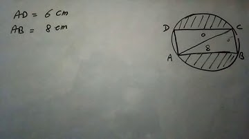 Find the area of the shased region, if ABCD is a rectangle  with sides 8cm and 6cm.  O is centre of