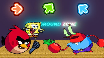 FNF Character Test | Gameplay VS Playground | Angry Birds (Red) | Mr. Krab | Spongebob | FNF Mods