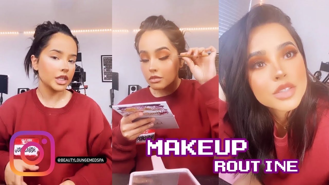 Becky G - Rutina de maquillaje | Instagram Stories