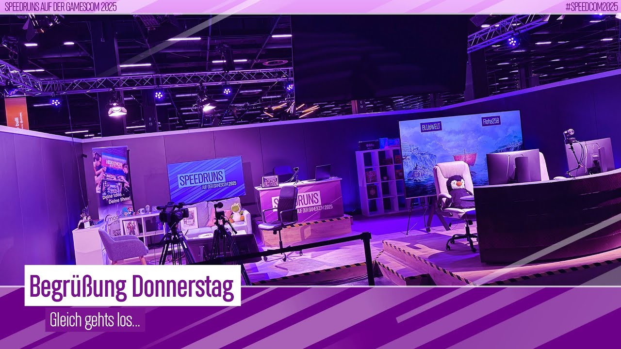Speedruns auf der gamescom 2025 | Begrüßung Tag 2 - Talk mit Aminachu