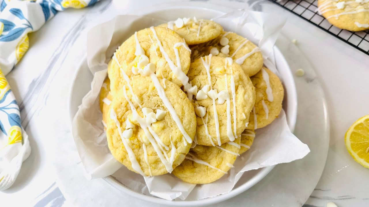 Lemon White Chocolate Chip Cookies Recipe - YouTube