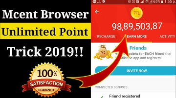 Mcent Browser Unlimited Point Trick 2019.Mcent 100% Working Trick.No Root.Jio 399₹ Recharge Trick