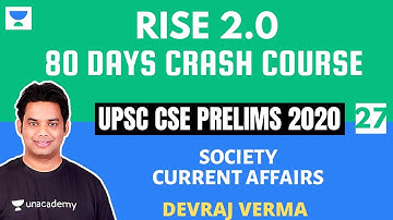 L27: Society | 15 Months Current Affairs | Prelims 2020 Crash Course | Devraj Verma