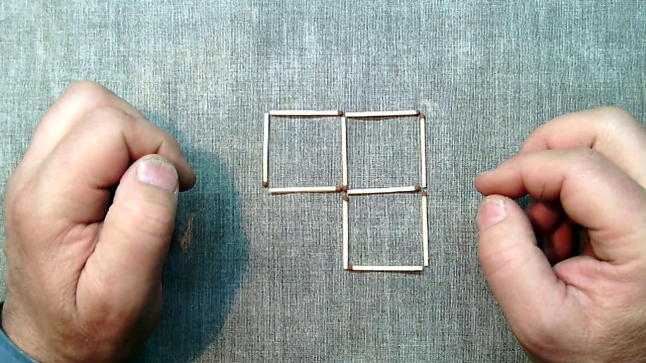 Нужно убрать одну спичку и сместить остальные спички так, чтоб получился один квадрат и два ромба - YouTube