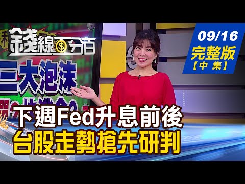 【錢線百分百】20220916完整版(中集)《下週Fed升息前後 台股趨勢搶先研判!投資人亂市選股 買的"早"不如買的"巧"?》│非凡財經新聞│