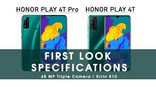 Honor Play 4T Pro & Honor Play 4T | Specifications & First Look | Kirin 810 Soc | 22W | India Launch
