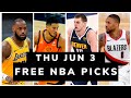 Free NBA Picks Today (Thu Jun 3) NBA Best Bets, NBA Prop Bets Today | Free Sports Picks