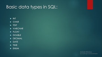 Sql data types || Sql part-2