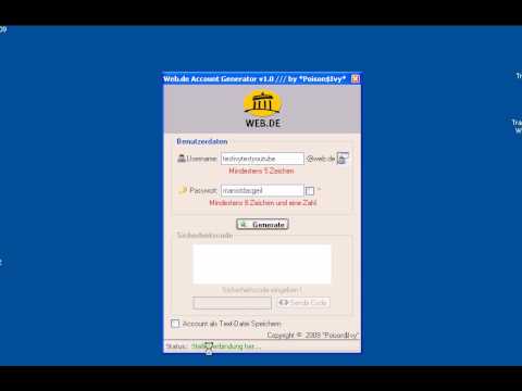 Web.de Account Generator v.1.0 Tutorial! Works fine!