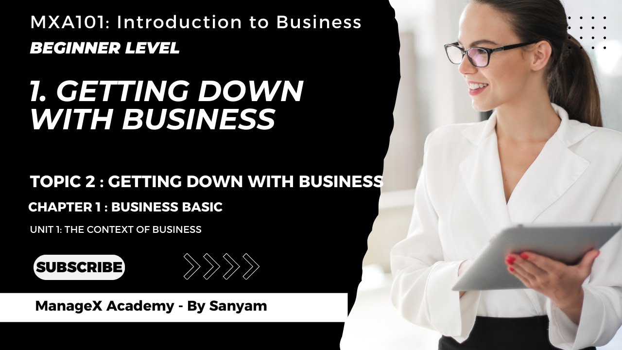 Unit 1.1.2 - 1. Getting Down With Business | What Is Business, Functions & Environment | MXA101