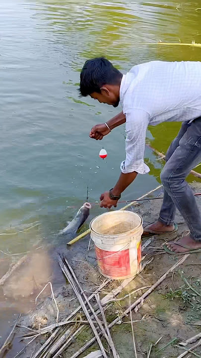 biskit se kaise katla machli pakarliya🐟🎣(062) hindi hook fishing in village || hook fishing video
