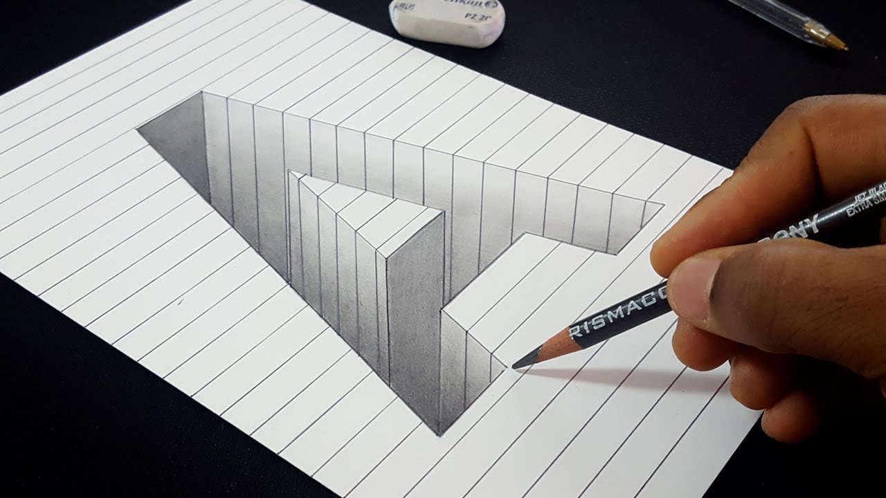 Cool 3D Drawings Step By Step / Pin On 3d Drawing 3d Illusion Trick Art