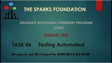 Task 6: Testing (Automated) || The Sparks Foundation || Web Development