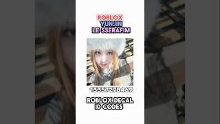 Yunjin Le Sserafim kpop id decal codes!💓 #roblox #robloxcodes #newjeans #royalehigh #bloxburg