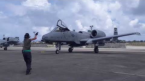 25th Fighter Squadron A-10 Warthogs fly to Andersen AFB on Guam