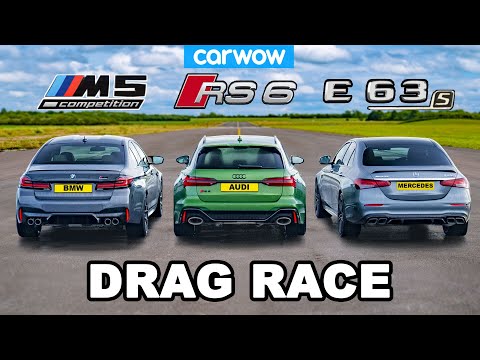 BMW M5 v Audi RS6 v AMG E63 S - DRAG RACE