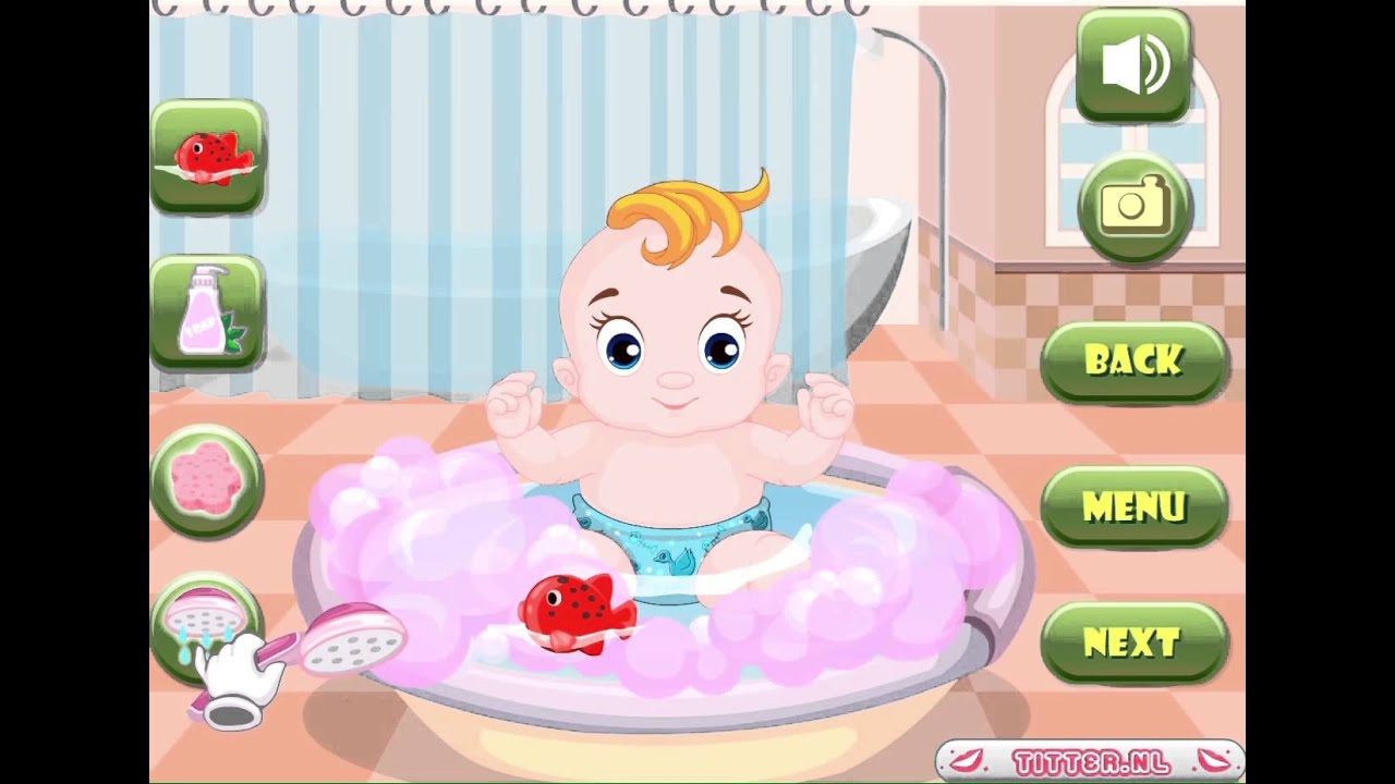 Baby in the Bath Baby Games Video Fun with bathing Baby Girl and Baby Boy YouTube